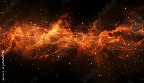 Close up of fire flames on black background  photo