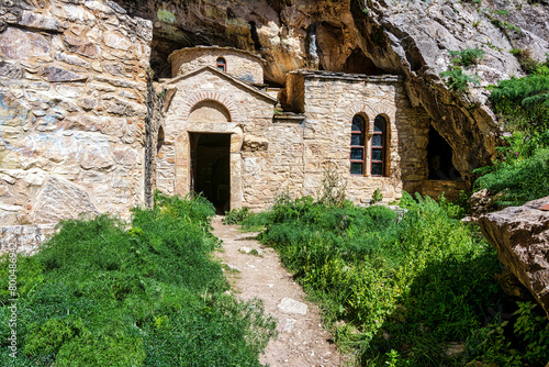 At Davelis cave church on mountain Penteli in Attica, Greece