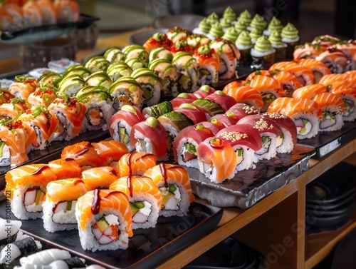 sushi background with amazing vibrant colors and professional setting display