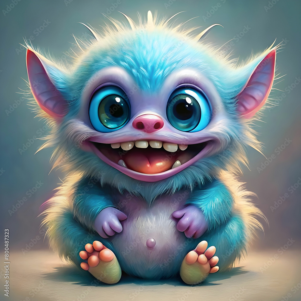 Naklejka premium cute baby monster
