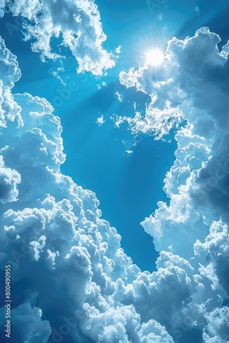 White clouds of a blue sky