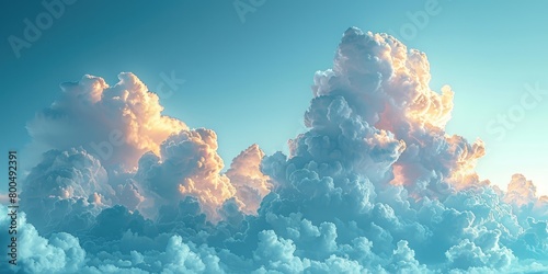 White clouds of a blue sky