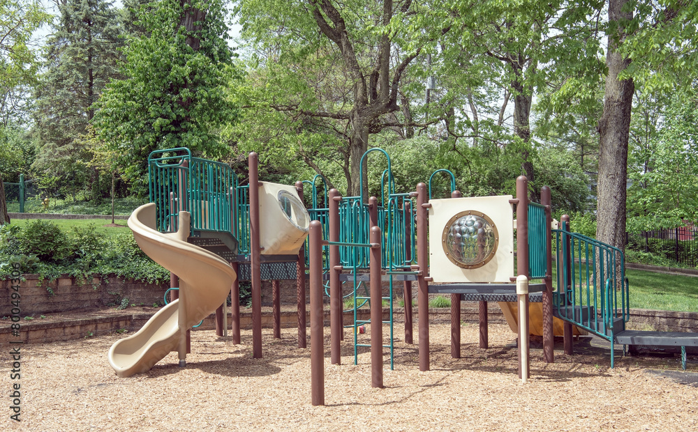 Children's Playground Equipment in Nature Setting Children's Playground Equipment in Nature Setting