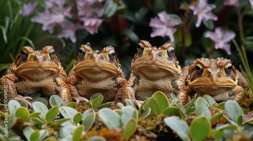 A group of toads emerging from their burrows after a summer rain