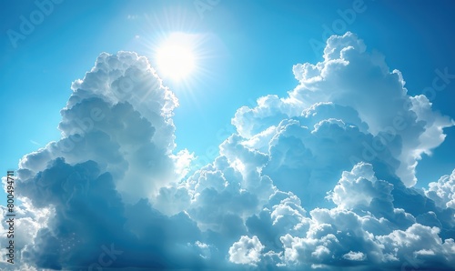 White clouds of a blue sky