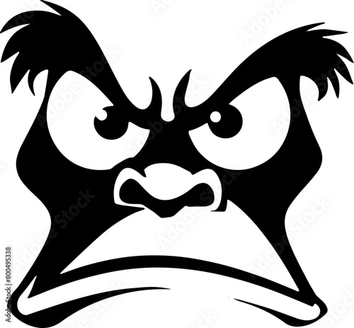 Expressive Angry Face Cartoon Icon