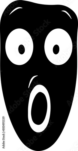 Minimalist Surprised Face Vector Illustration