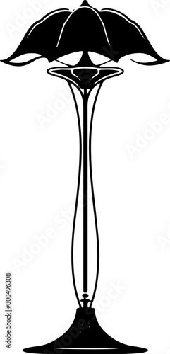 Art deco lamp silhouette capturing the vintage essence, perfect for themed decor designs