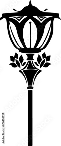 Art deco lamp silhouette capturing the vintage essence, perfect for themed decor designs