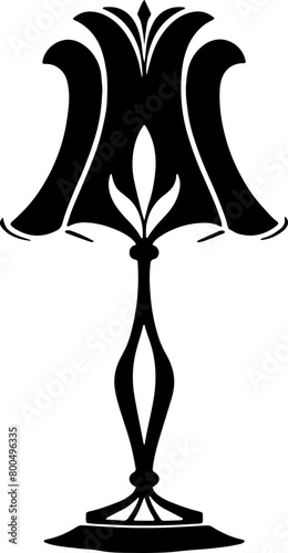 Art deco lamp silhouette capturing the vintage essence, perfect for themed decor designs