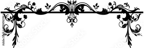 A beautiful floral border design in black, perfect for adding a refined touch to menus and announcements.