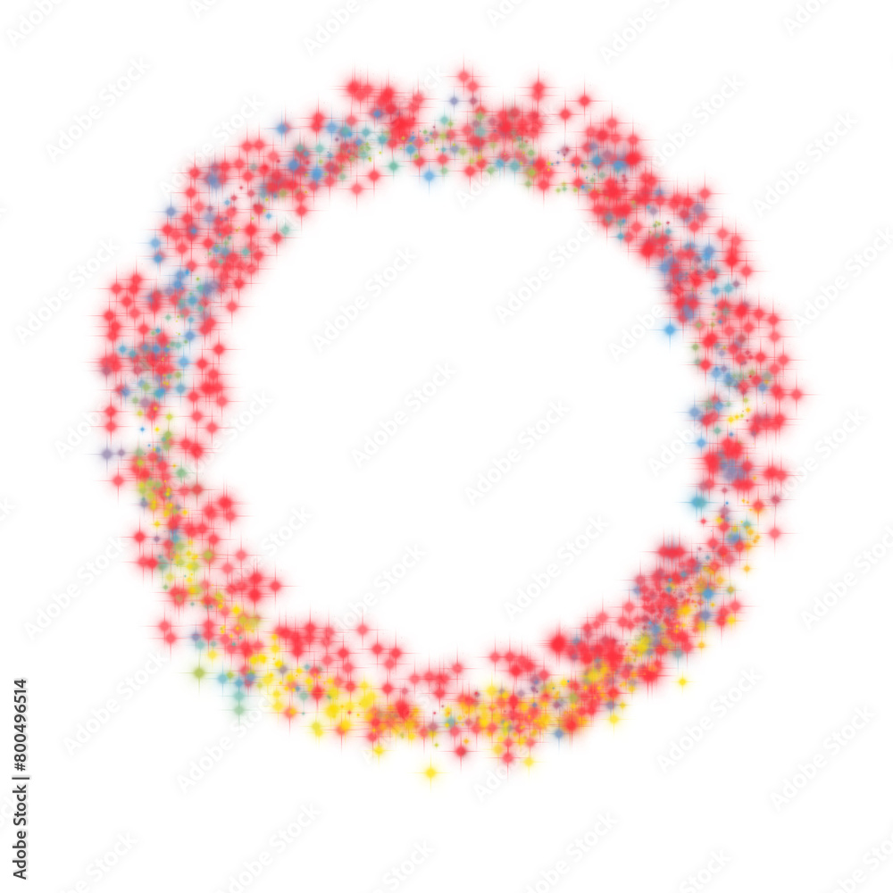Abstract round transparent frame. Ring of red and yellow bright glowing lights Abstract round transparent frame. Ring of red and yellow bright glowing lights