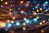 AI generated illustration of colorful lights hanging from wire in close-up view
