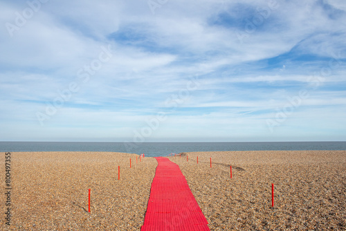 Red carpet on a beach