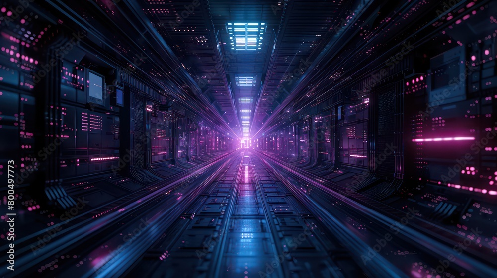 modern high-tech storage interior facility with a wide space and dark lighting modern high-tech storage interior facility with a wide space and dark lighting