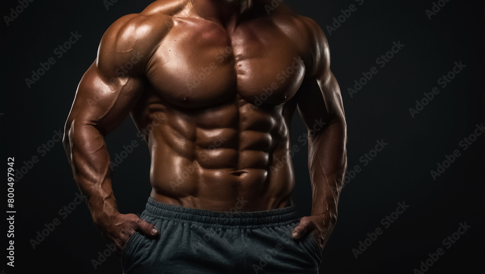 inflated torso of a sports man inflated torso of a sports man