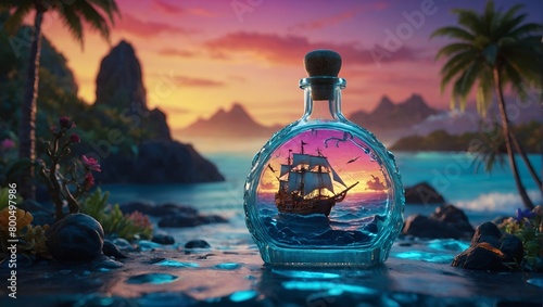 ship in bottle decoration photo