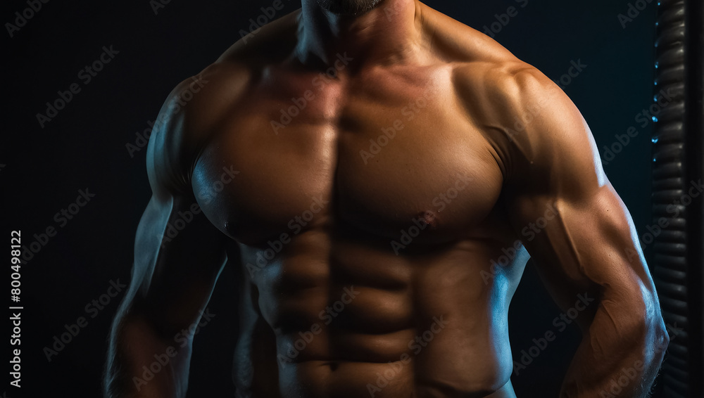 Fototapeta premium inflated torso of a sports man strong