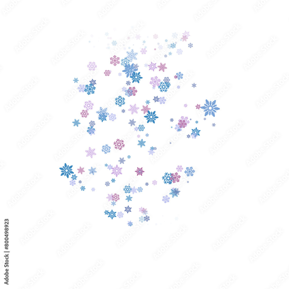 Swirl of colorful snowflakes, element for a holiday card