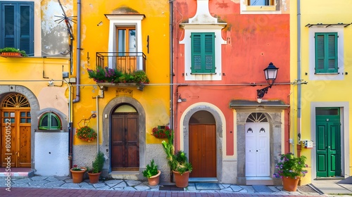 Fototapeta Naklejka Na Ścianę i Meble -  Colorful historic buildings in old European town of Amalfi, Sorento, Italy