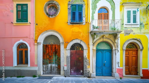 Colorful historic buildings in old European town of Amalfi, Sorento, Italy