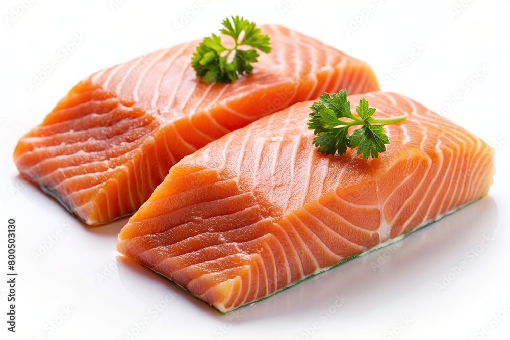 A fresh salmon fillet, a seafood favorite, rests on a plate ready to be cooked for a healthy dinner A fresh salmon fillet, a seafood favorite, rests on a plate ready to be cooked for a healthy dinner