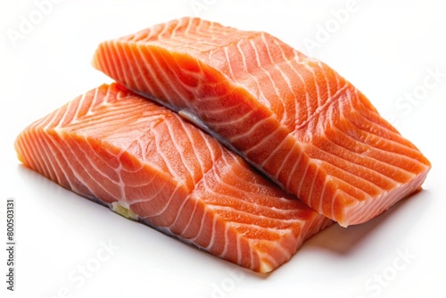 A fresh salmon fillet, a seafood favorite, rests on a plate ready to be cooked for a healthy dinner