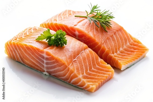 A fresh salmon fillet, a seafood favorite, rests on a plate ready to be cooked for a healthy dinner