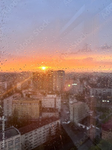 sunset in the city