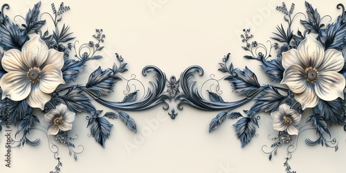ornamental border frame detail with high relief