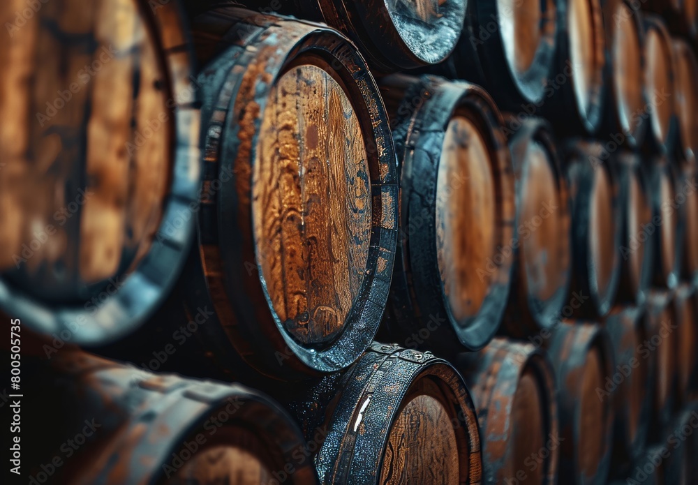 At the German winery, stacked wine casks and old vintage whisky casks evoke nostalgia