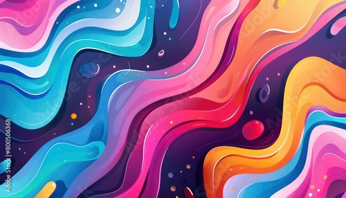 colorful abstract illustration background with flat and fluid iridescent waves