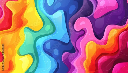 colorful abstract illustration background with flat and fluid iridescent waves