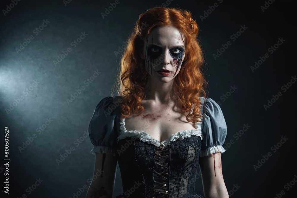 Ghostly Redhead Glamour: Terrifying Female Zombie in a Disturbing Dress Ghostly Redhead Glamour: Terrifying Female Zombie in a Disturbing Dress