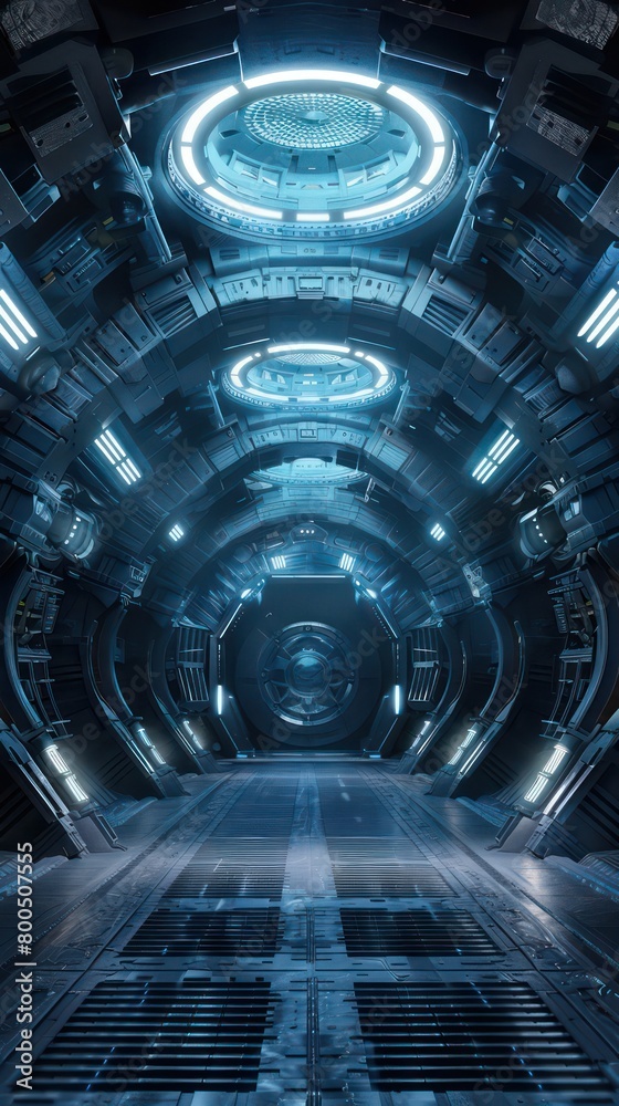 futuristic empty space station background futuristic empty space station background