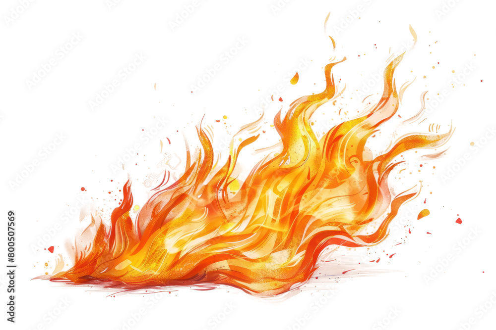 Vibrant Blazing Fire Isolated on White and Transparent Background Vibrant Blazing Fire Isolated on White and Transparent Background