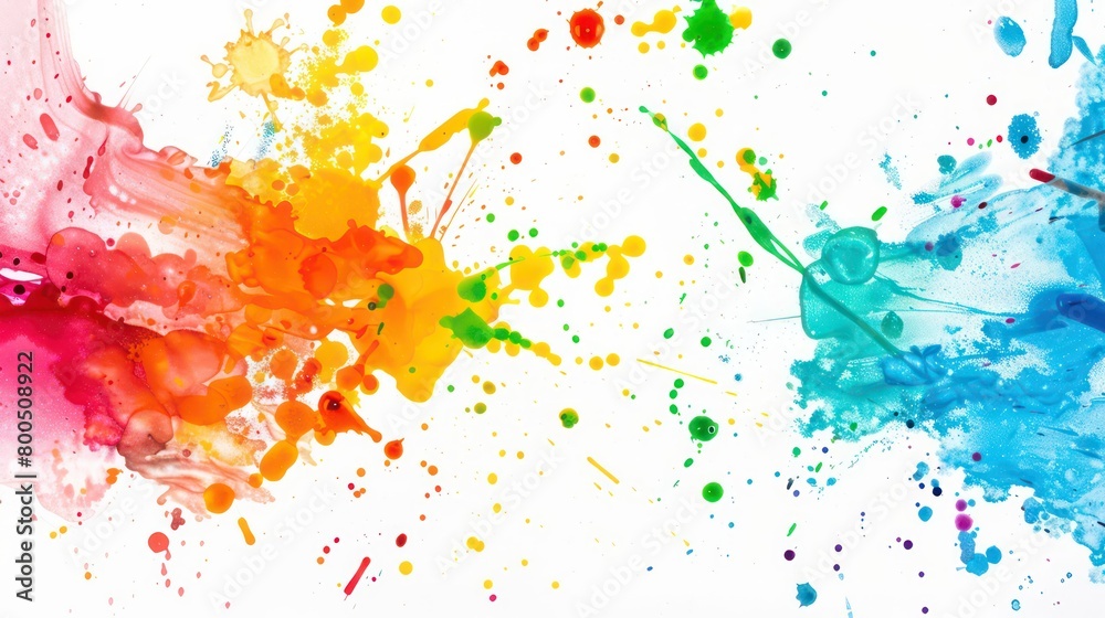 colorful ink splashes on a white background colorful ink splashes on a white background