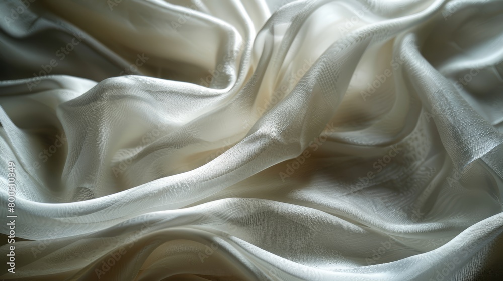 Obraz premium Stock photo capturing the subtle beauty of light folds in fabric, shot in high focus to enhance the delicate textures and shadows