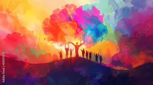 Bright, neurodivergence, autism, creativity concept illustration