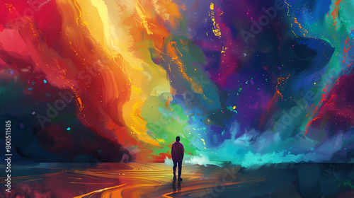 Bright, neurodivergence, autism, creativity concept illustration