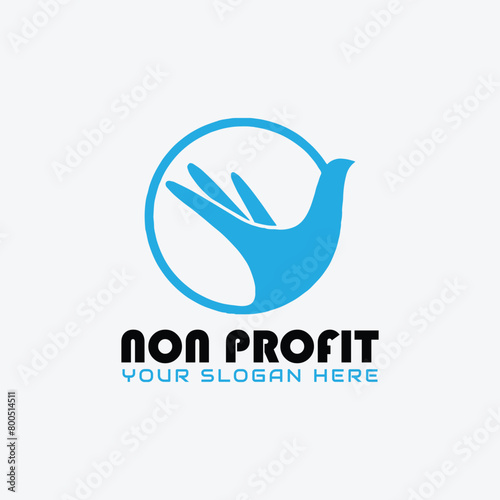 non profit charity logo design vector