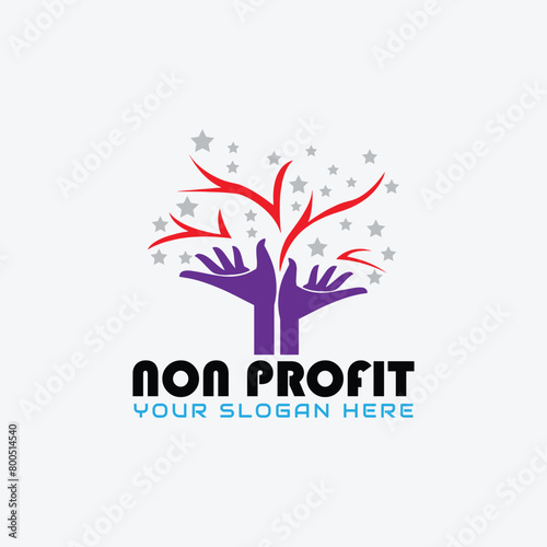 non profit charity logo design vector