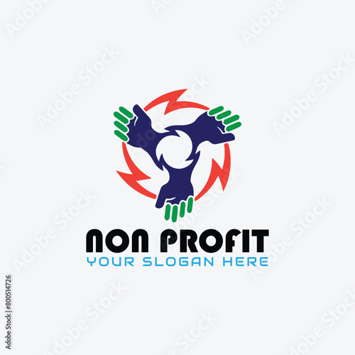 non profit charity logo design vector