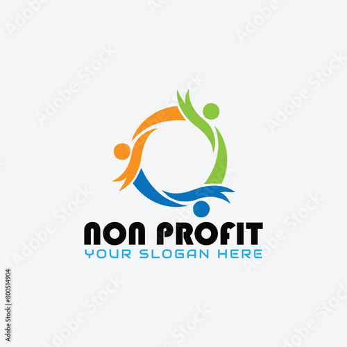 non profit charity logo design vector