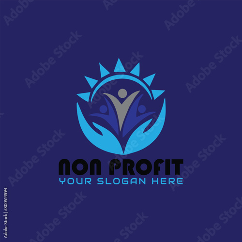 non profit charity logo design vector