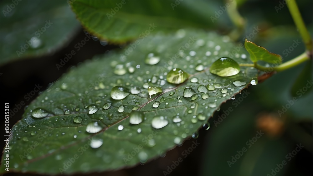 Water droplets on a leaf Water droplets on a leaf