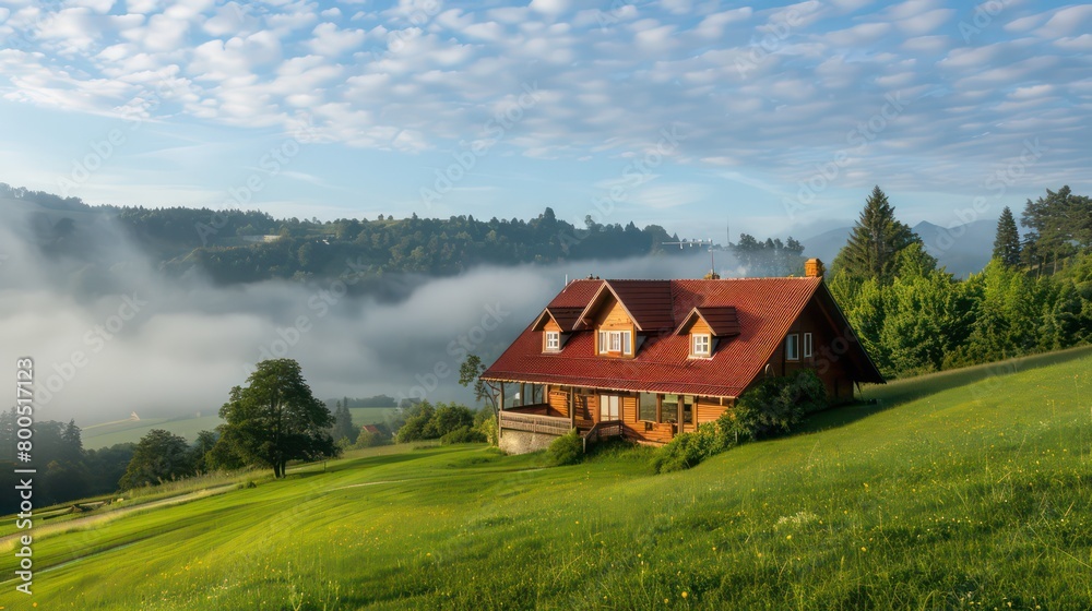 sustainable house, isolated in harmony with nature sustainable house, isolated in harmony with nature