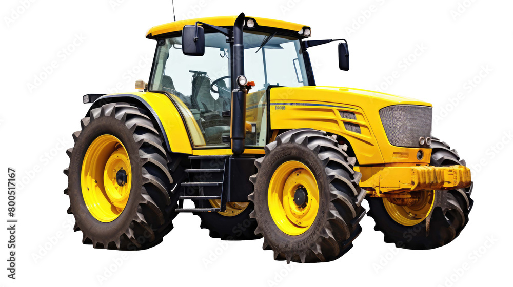 Fototapeta premium Agricultural towing tractor for farming isolated on a transparent background