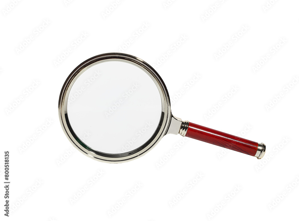 Scientific research tool, magnifying glass isolated on white. Business and educational study, Scientific research tool, magnifying glass isolated on white. Business and educational study,