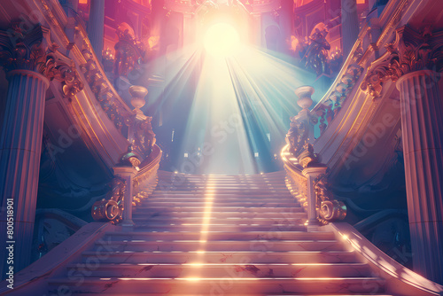  illustration of a majestic staircase ascending to heaven